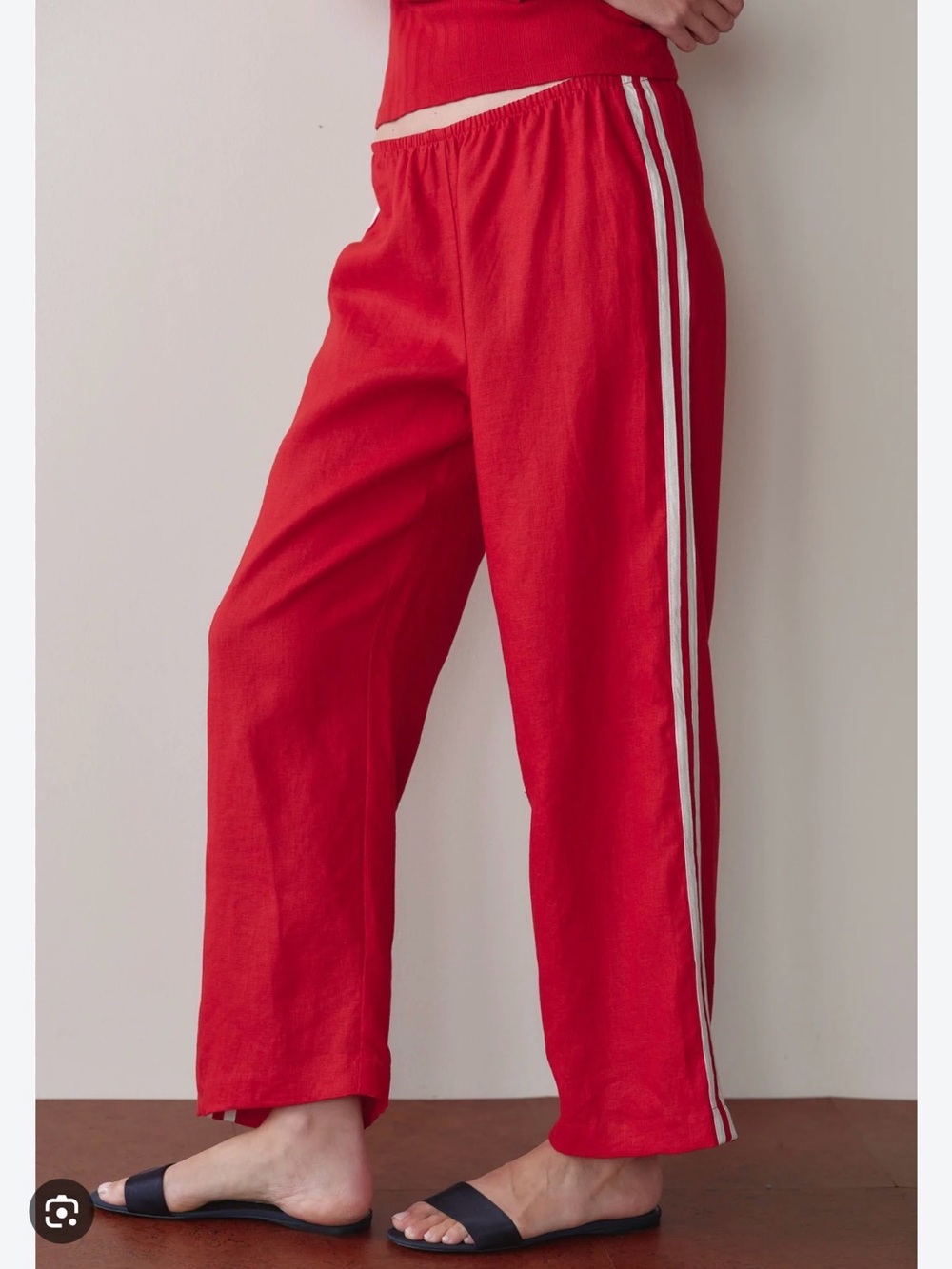 Donni linen cropped track pants large